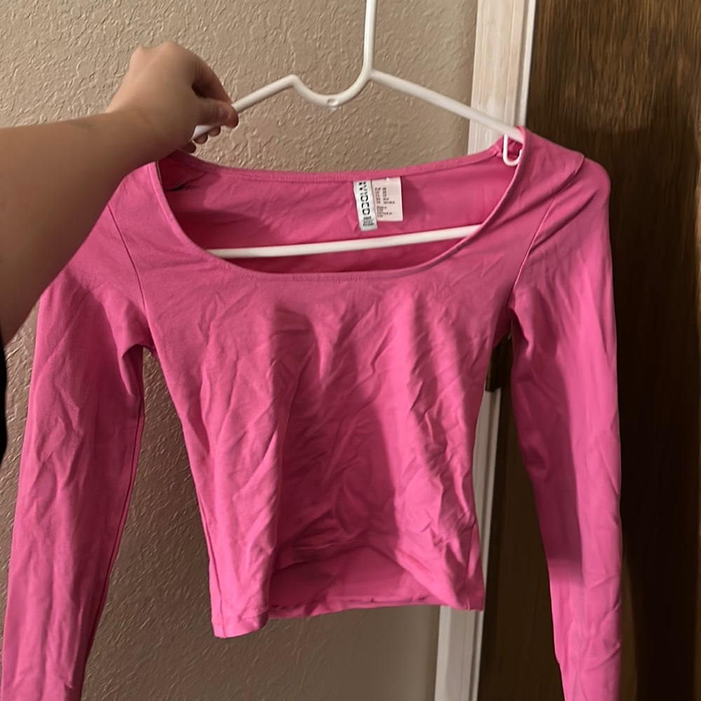 Long sleeve pink top, size xs from H&M